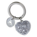 Dimensional Heart Key Holder with Heart/ Crown Crystal Pattern